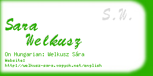 sara welkusz business card