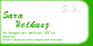 sara welkusz business card